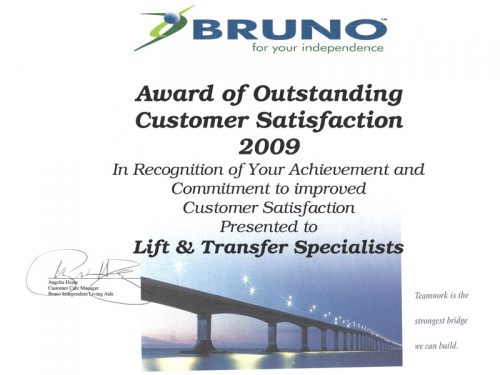 Bruno Custom Satisfaction 2009 Award.