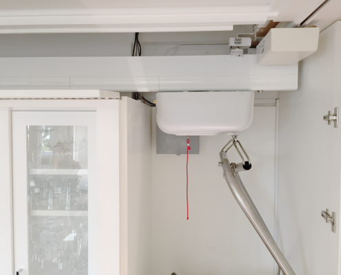 Ceiling Lift Project: Surehands Traverse Rail, motor and body support in docking station